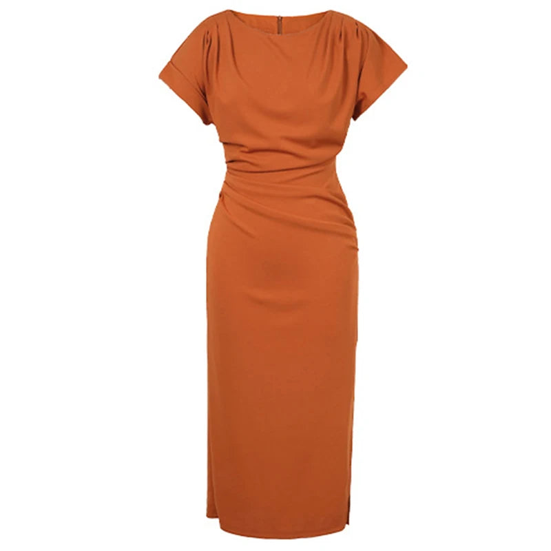 open lace back dress Burnt Orange Long Prom Dresses Spaghetti Strap FD2857 – Viniodress