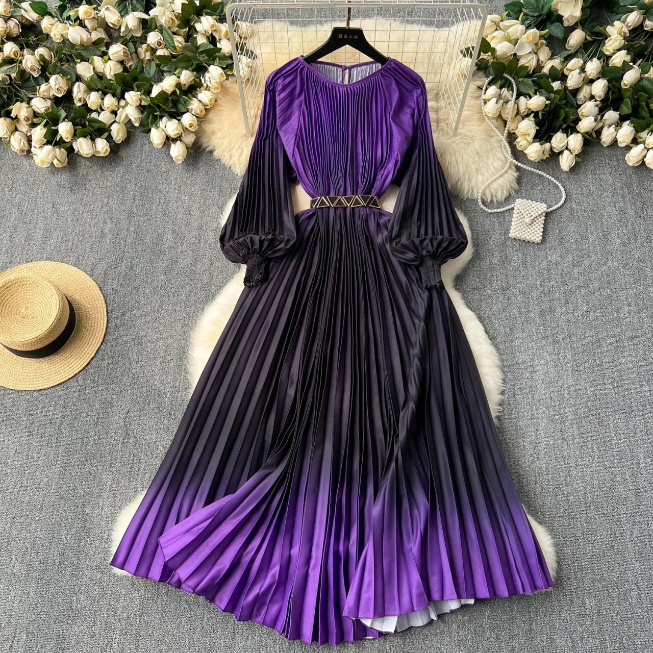gradient pleated dress Galessia Midi Dress