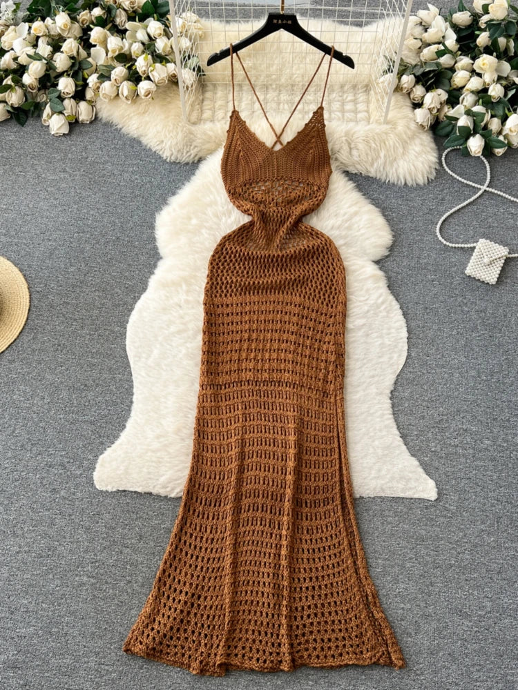 strapless open back dress Woven Cotton Sleeveless Open Back Maxi Dress – Girl Intuitive