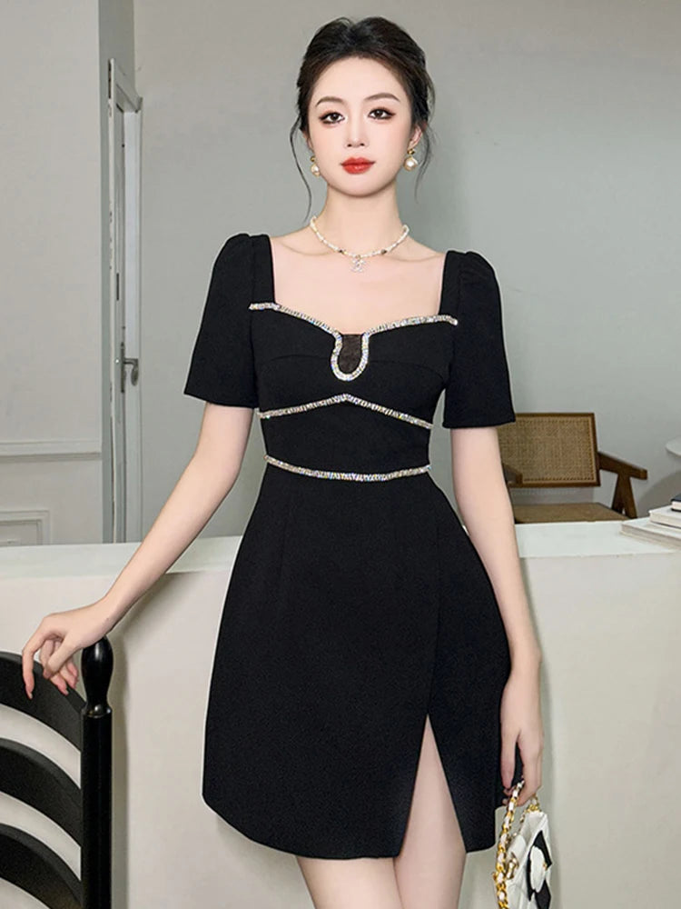 black sophisticated dress Soft Launch Slay Off Shoulder Mini Dress main image 1