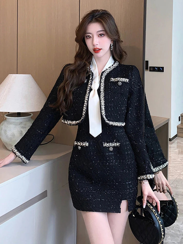 slim fit dress slacks Sleeveless Black Wool Blazer Dress main image 0