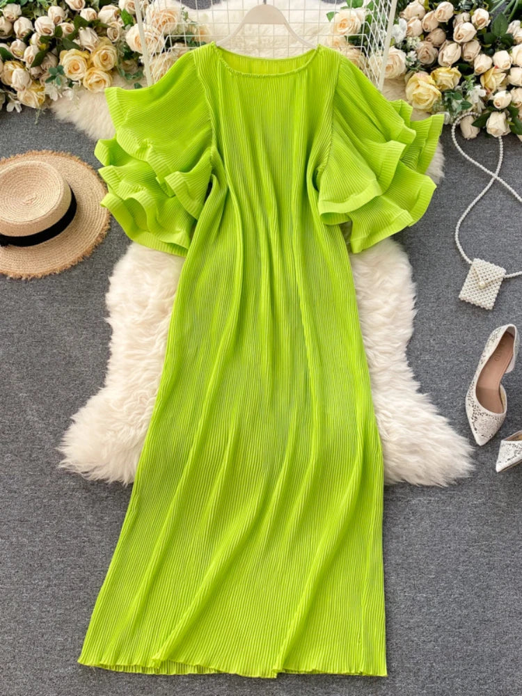 slim fit dress slacks Eliza Maxi Dress ~ Key Lime Light Taffeta – Show Me Your Mumu main image 0