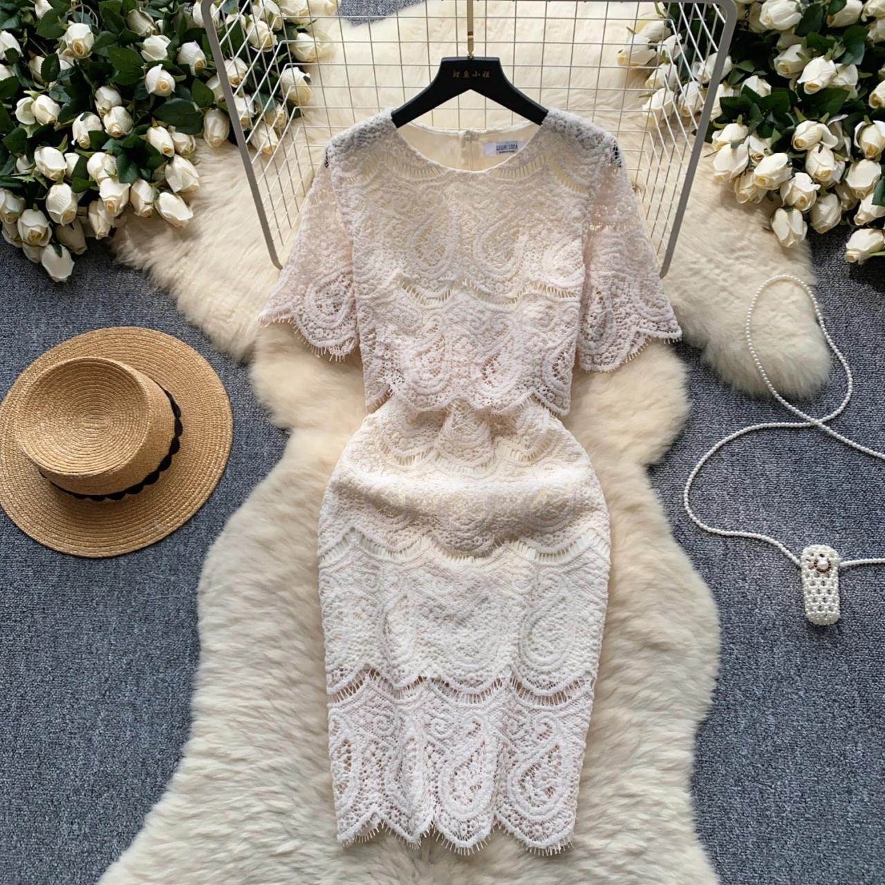 keepsake holder lace mini dress FLORAL GARDEN LACE HALTER MINI DRESS | CULT MIA main image 0