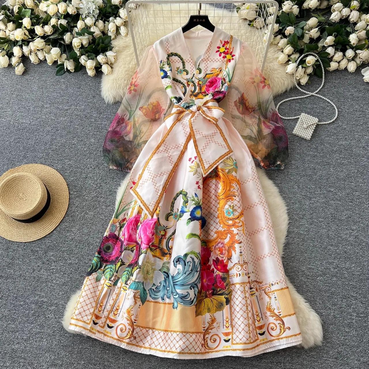 sheer floral wrap dress Womens Small Sheer Floral Diamond Print Hi Low Wrap Maxi Dress Side Tie  Ruffles!