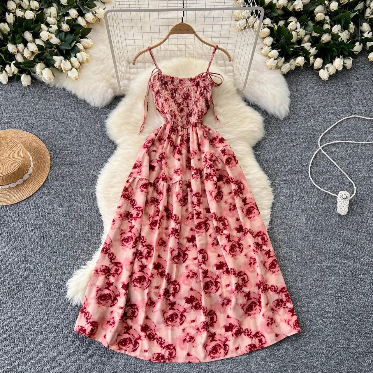 Floral Print Sleeveless Maxi Dress With