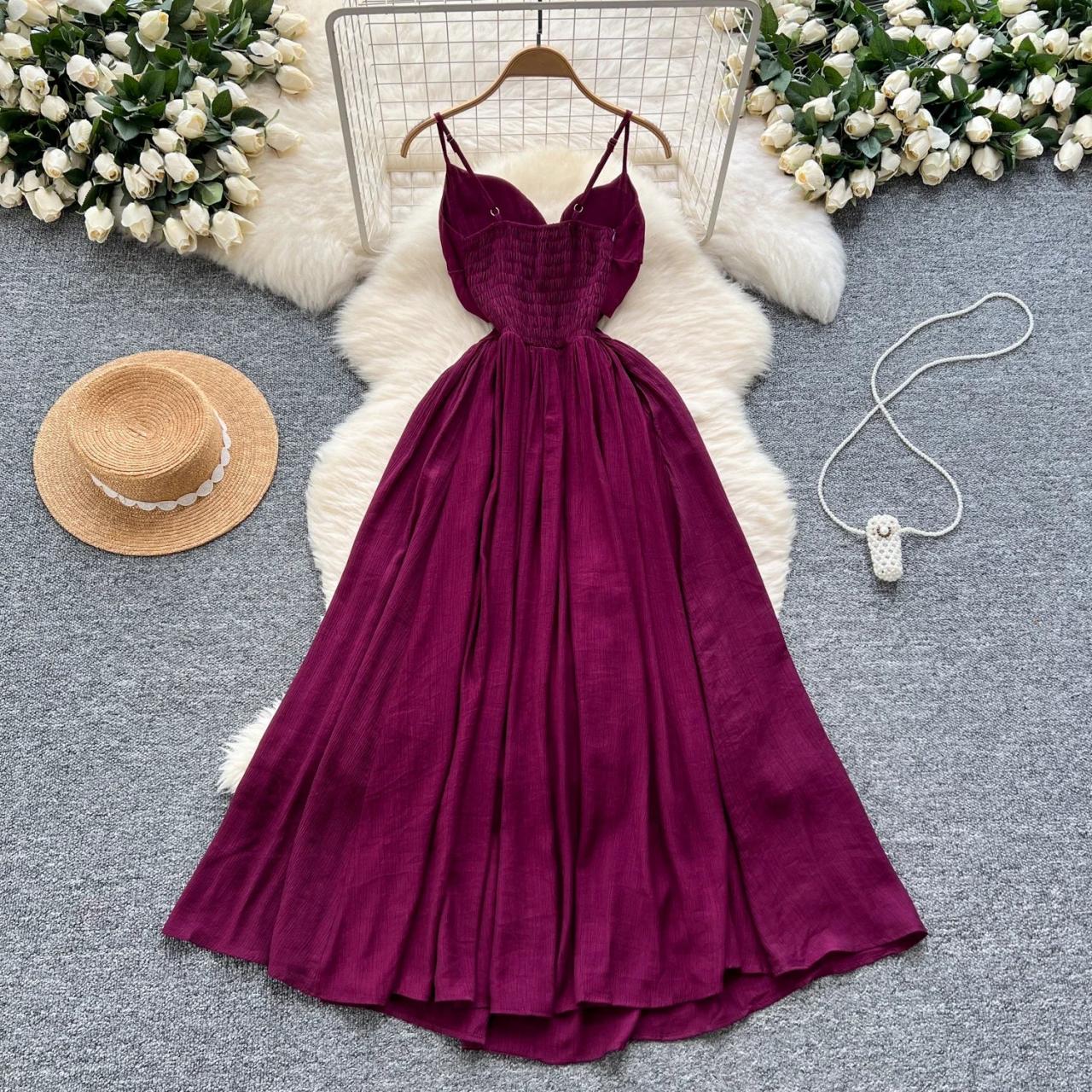 purple spaghetti strap maxi dress Spaghetti Straps Lilac Corset A-Line Prom Dress with Rhinestones Lilac / 00