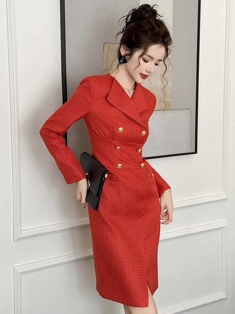 Womens Double-breasted Red Blazer Dress on Luulla