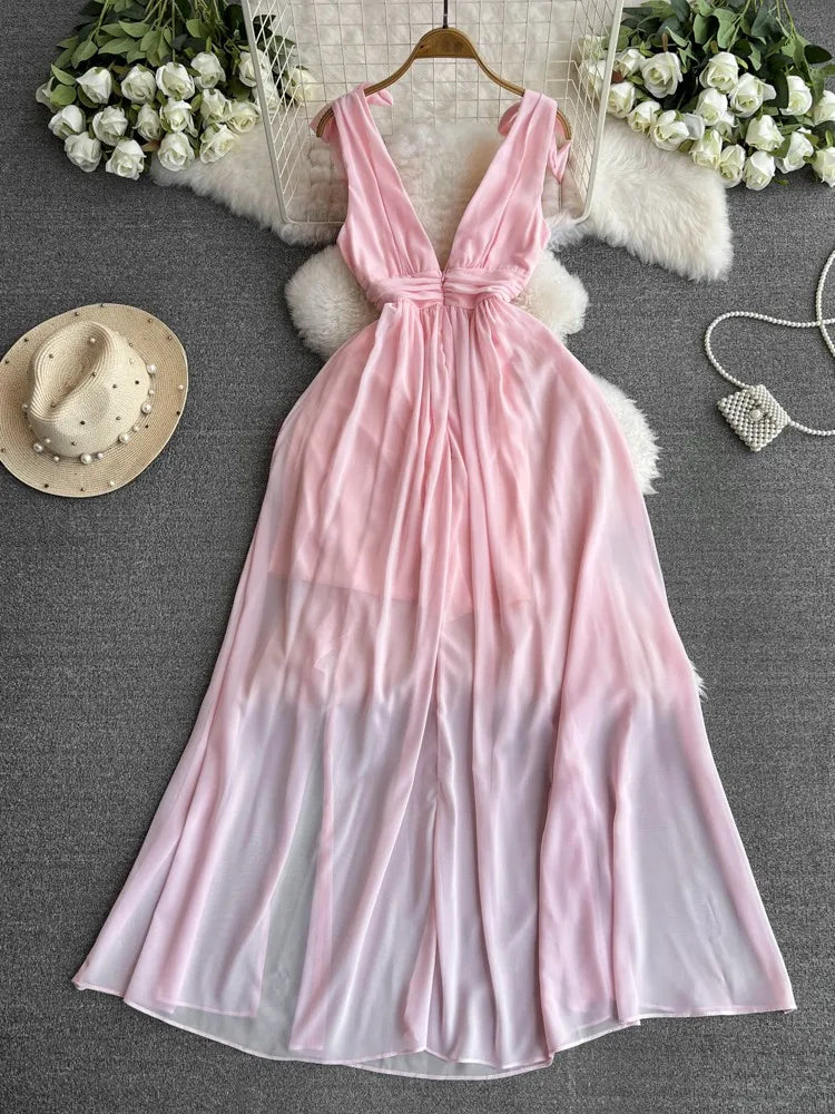 white christmas dresses Zapaka Women Eucalyptus Long Bridesmaid Dress A-Line Corset Ruffles Chiffon Weeding Party Dress with Slit, Eucalyptus / US22W