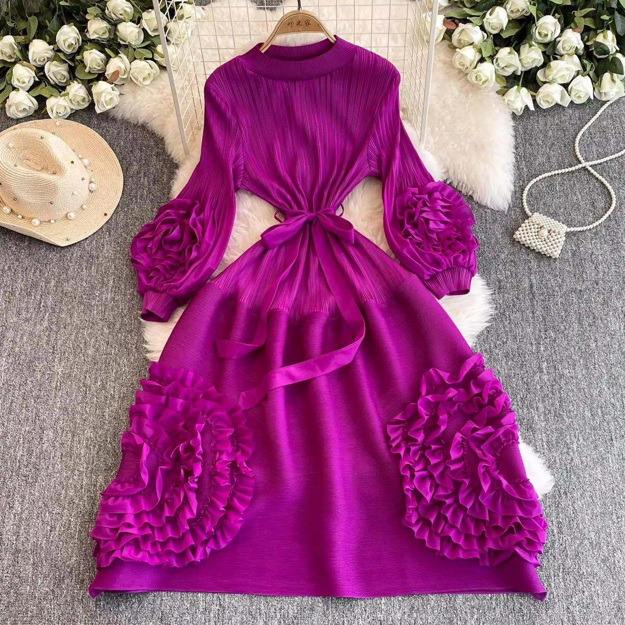 purple statement dress KARINA NEOPRENE STATEMENT DRESS