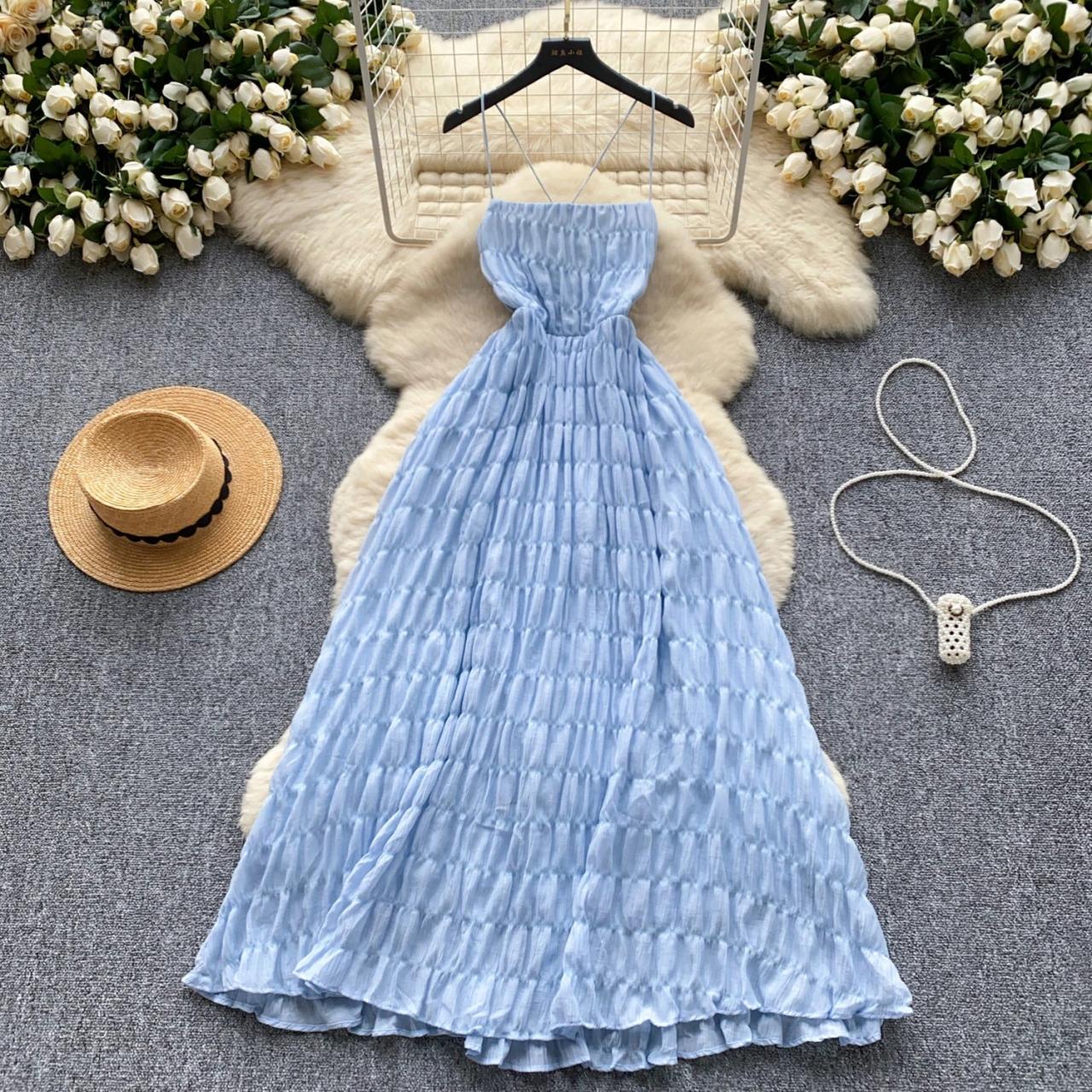 blue flowy summer dress Fsqjgq Womens Summer Dresses Casual Female A Line Women's Summer Dress  Flare Sleeve Dress Floral Print Casual Flowy Midi Dress Blue Size M