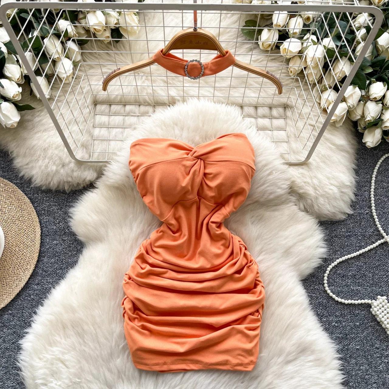 open lace back dress Rust Orange Embellished Lehenga Set with Statement Choker Blouse – Reet  Lifestyle main image 0