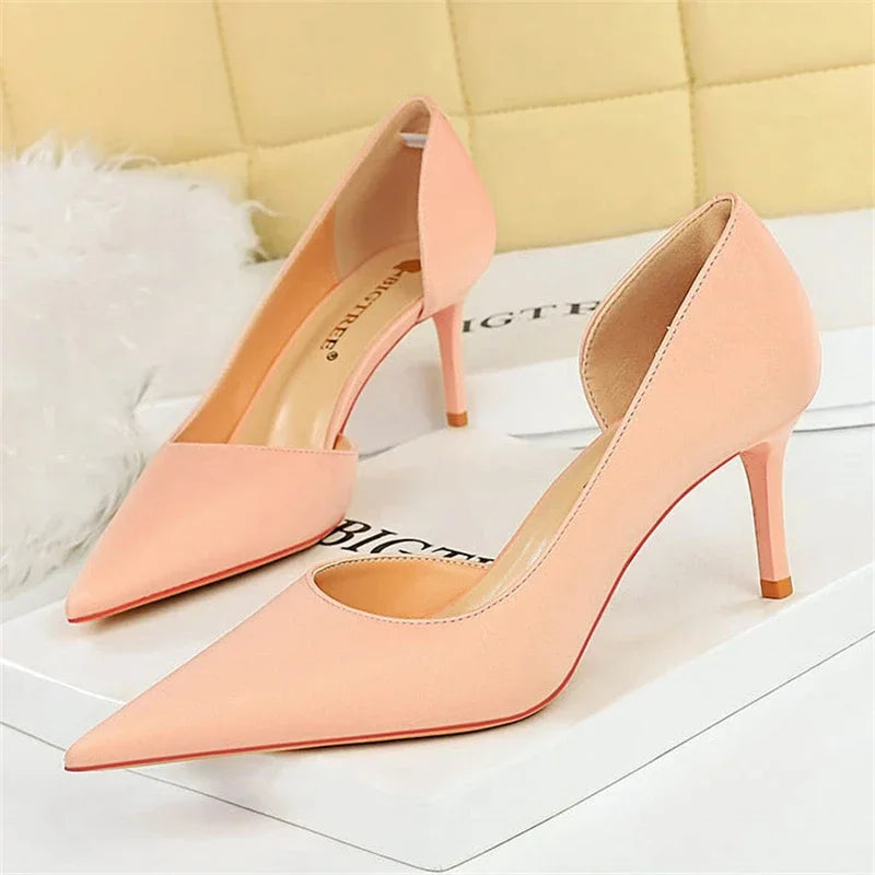 peach denim stiletto dress sandals Pink Flower Wrap Heels