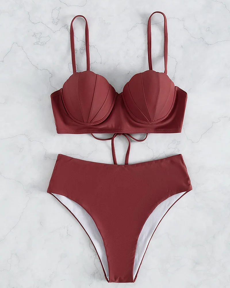 2024 Sexy Micro Bikini Bathing Suit Women Tankini Swimsuits Womens Swimwear High Waist Mermaid Underwire Bikini