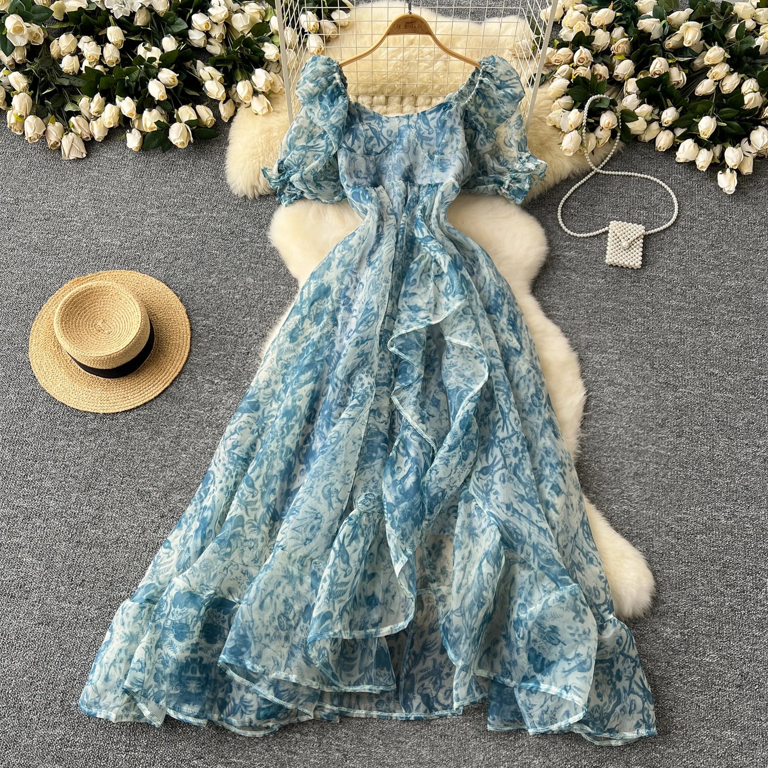 forever 21 blue floral maxi dress Summer Dresses Forever 21 Lace Floral Maxi Dress Blue Floral Maxi Dress  With Ruffled Sleeves On
